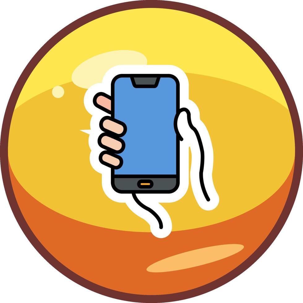 Hands holding mobile phone Vector Icon