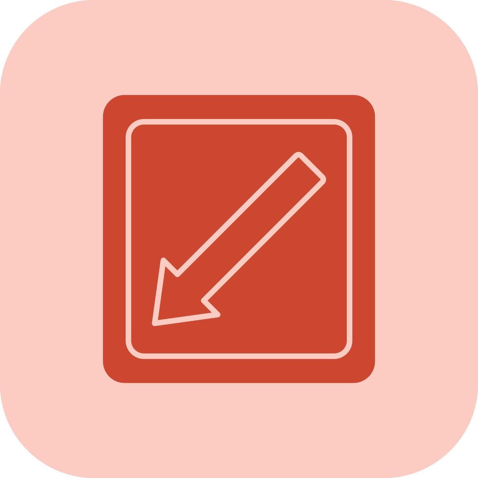 Diagonal Arrow Glyph Tritone Icon vector