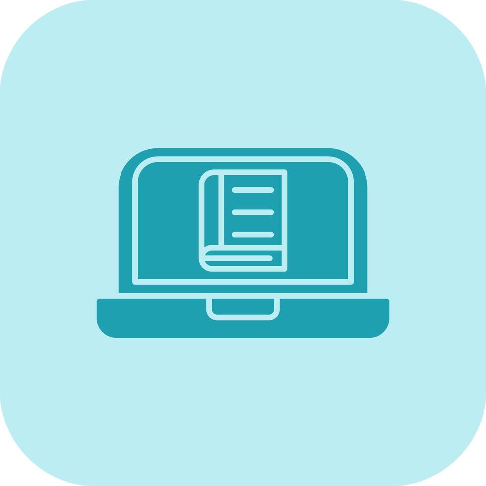 Online Learning Glyph Tritone Icon vector