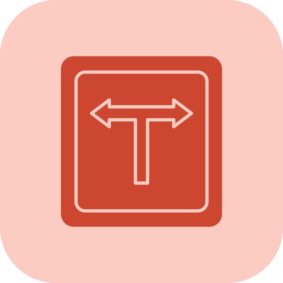 T Junction Glyph Tritone Icon vector