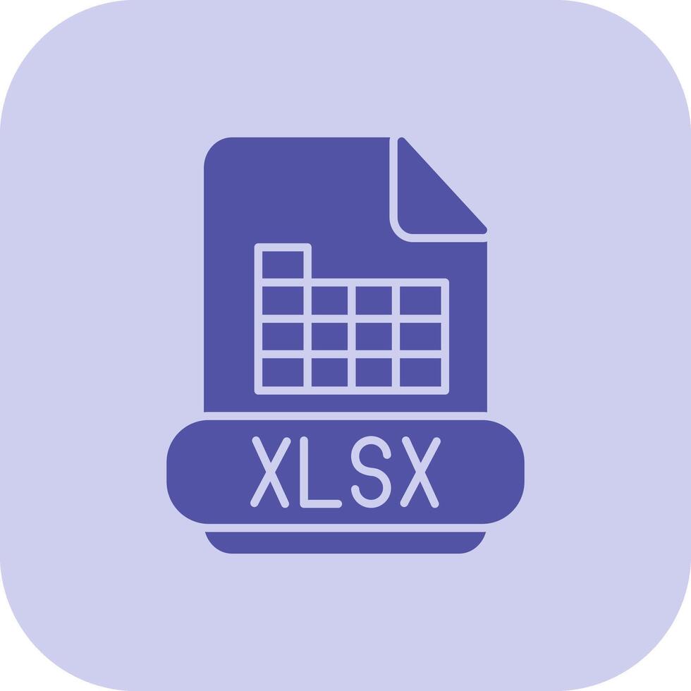Xlsx Glyph Tritone Icon vector