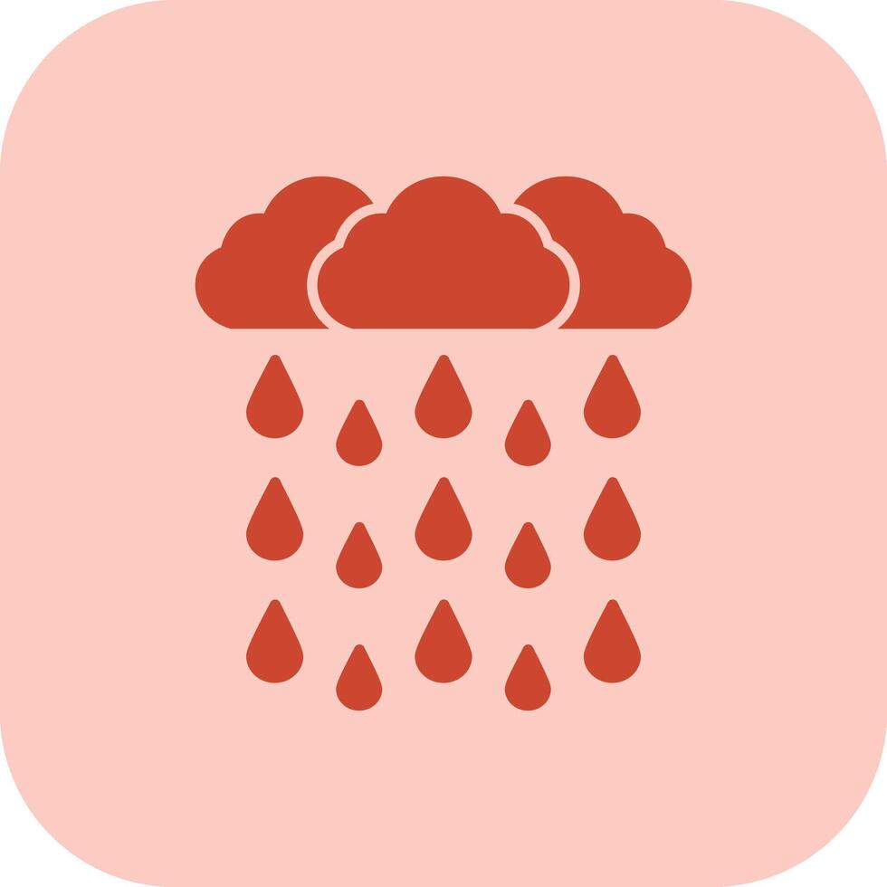 Heavy Rain Glyph Tritone Icon vector