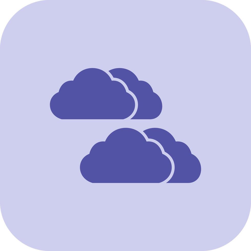 Cloudy Glyph Tritone Icon vector