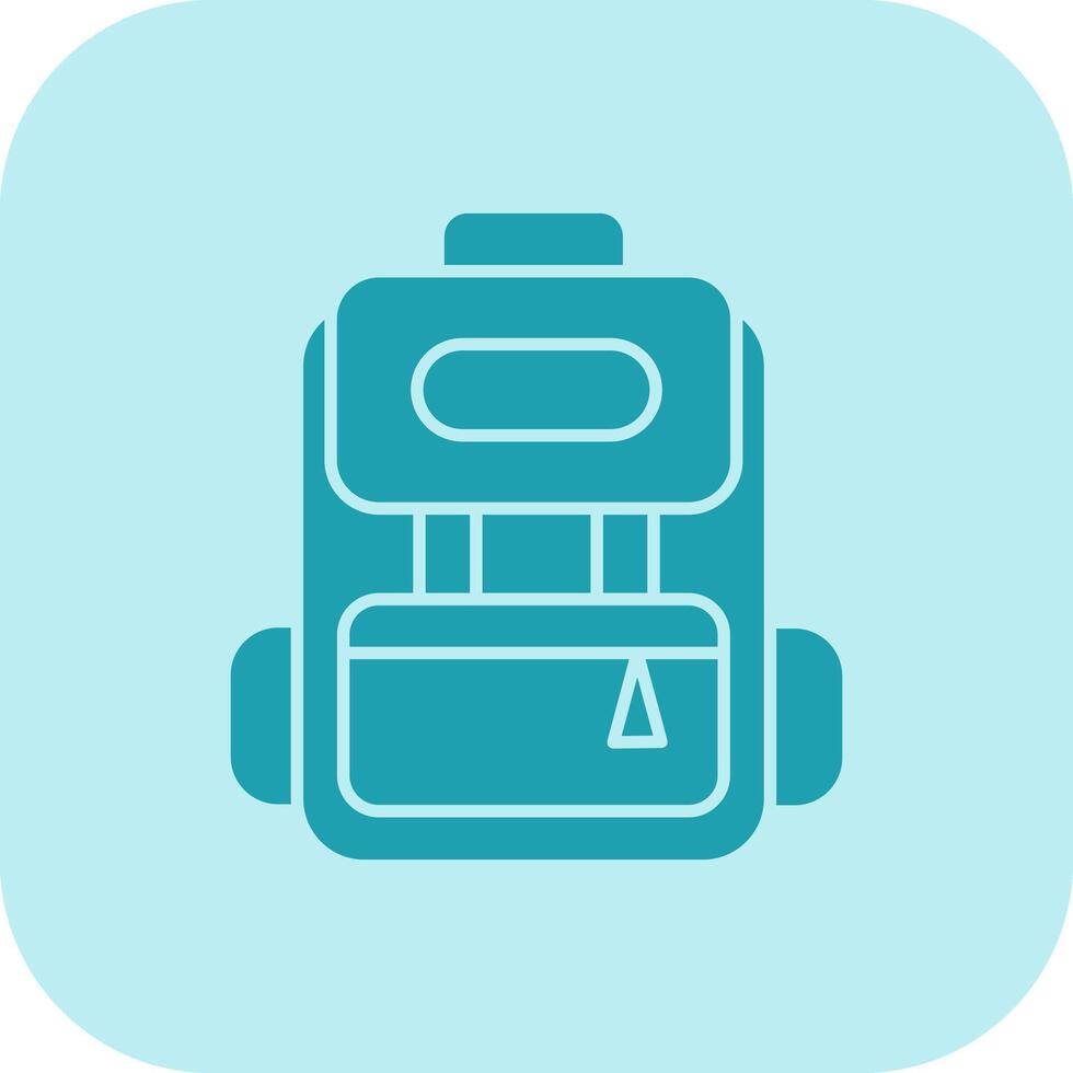 Backpack Glyph Tritone Icon vector