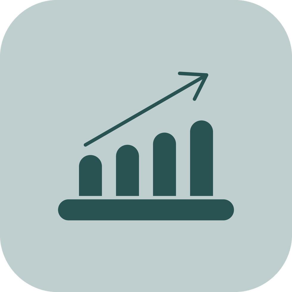 Graph Bar Glyph Tritone Icon vector