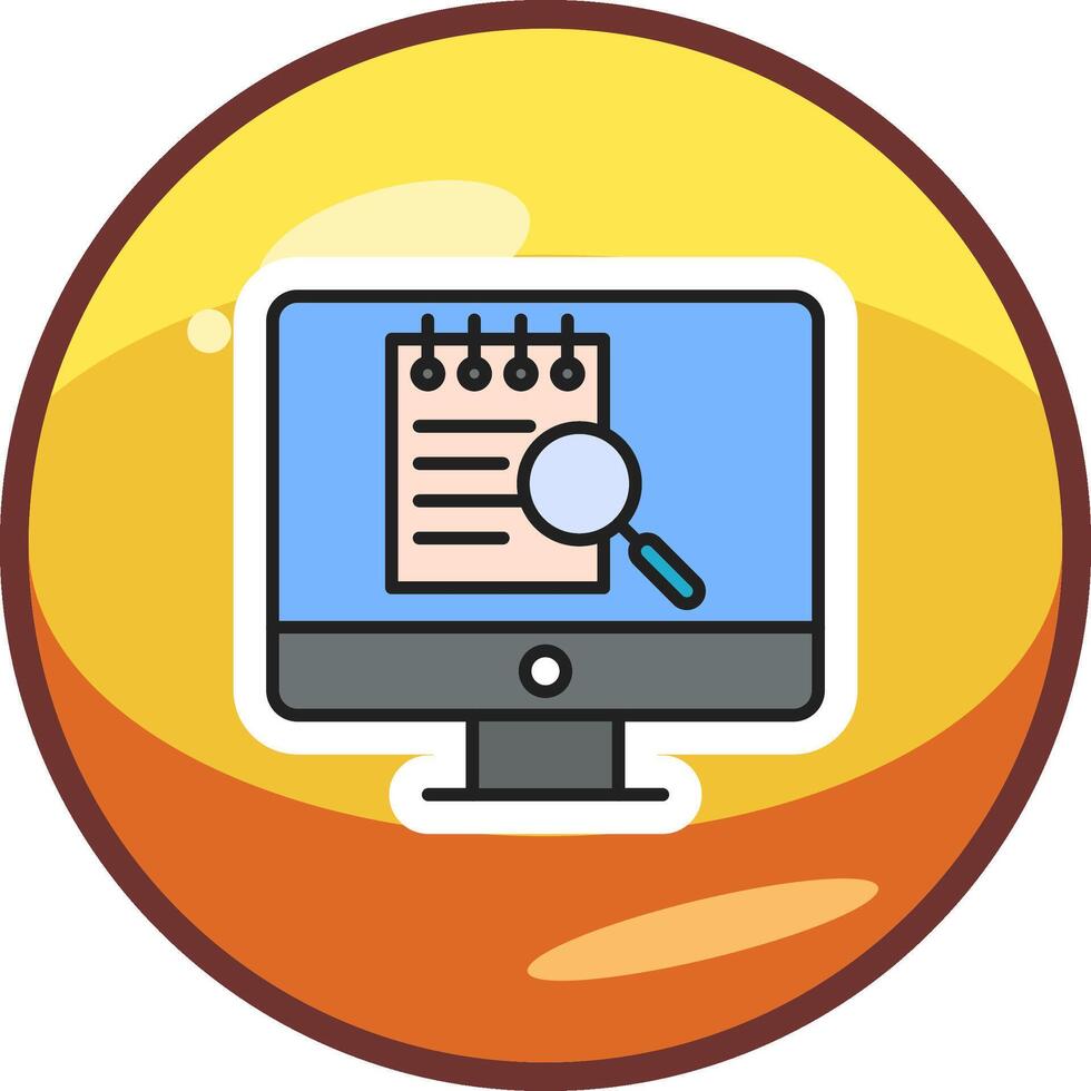 File Search Computer Vector Icon