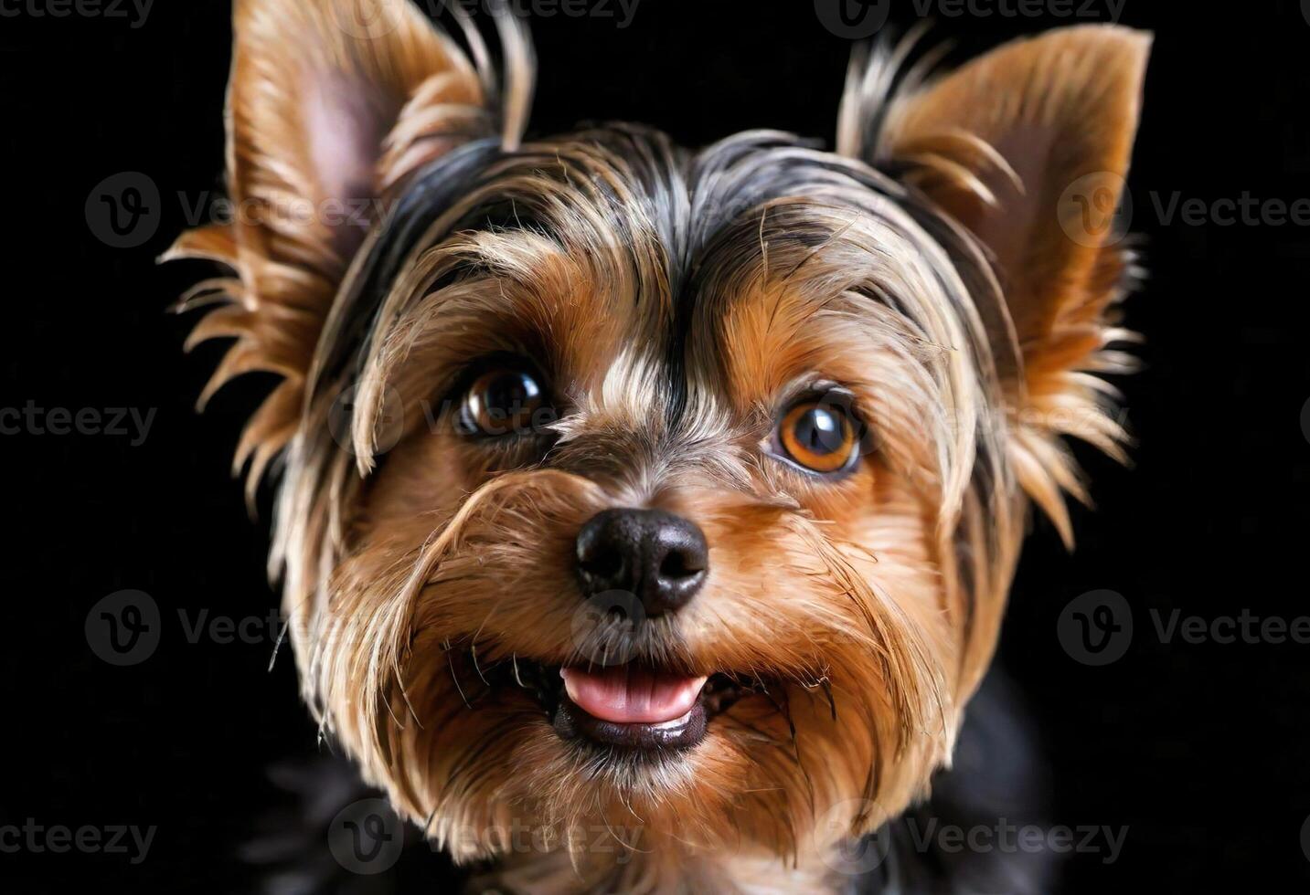 AI generated Adorable Yorkshire Terrier with a big smile photo