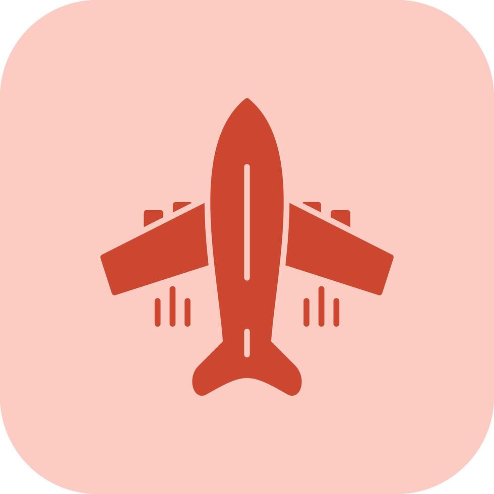 Flying Airplane Glyph Tritone Icon vector