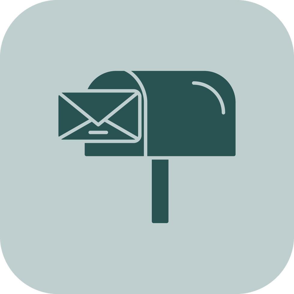 Mail Box Glyph Tritone Icon vector