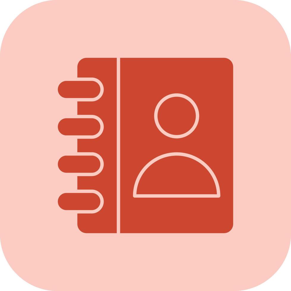 Contact Book Glyph Tritone Icon vector