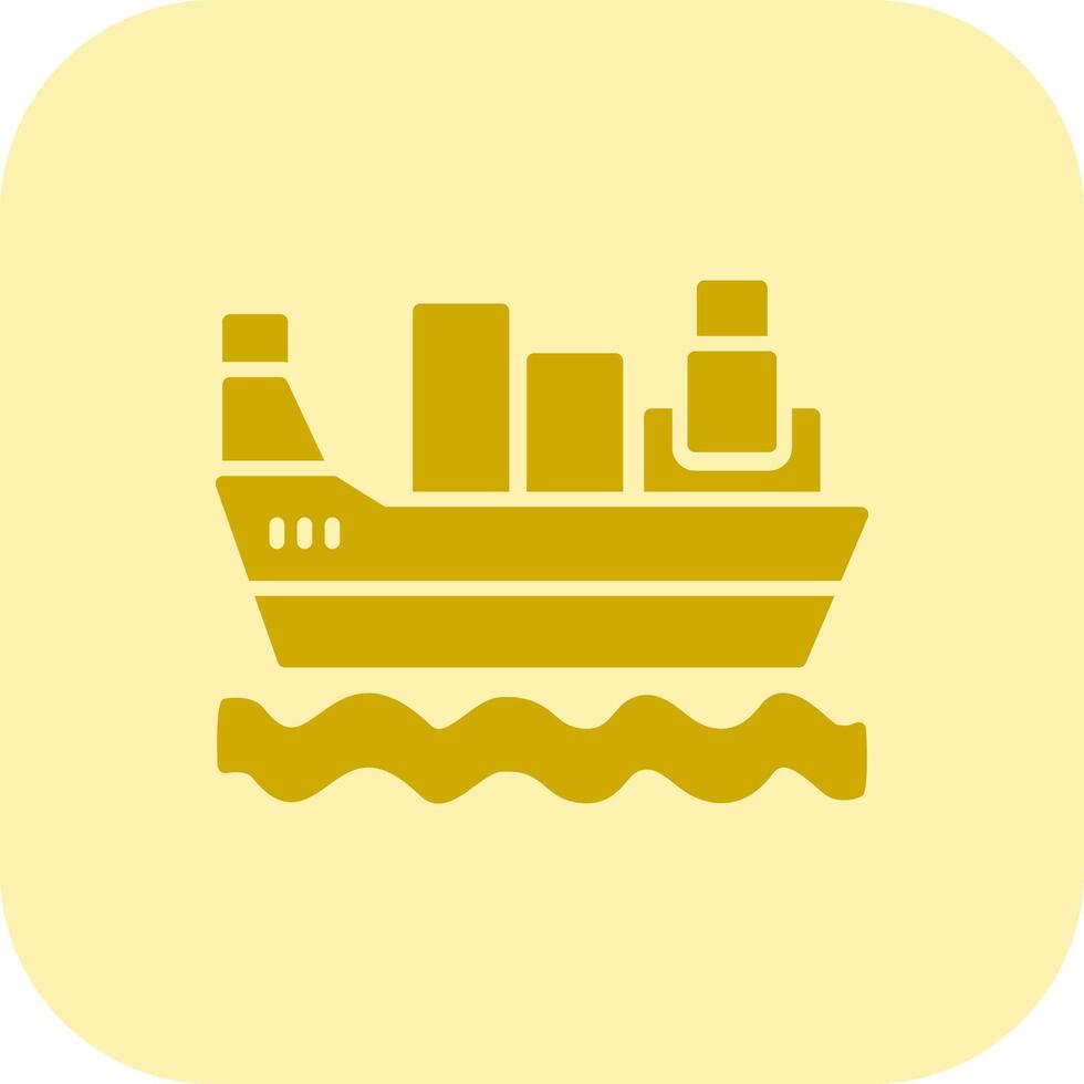 Cargo Ship Glyph Tritone Icon vector