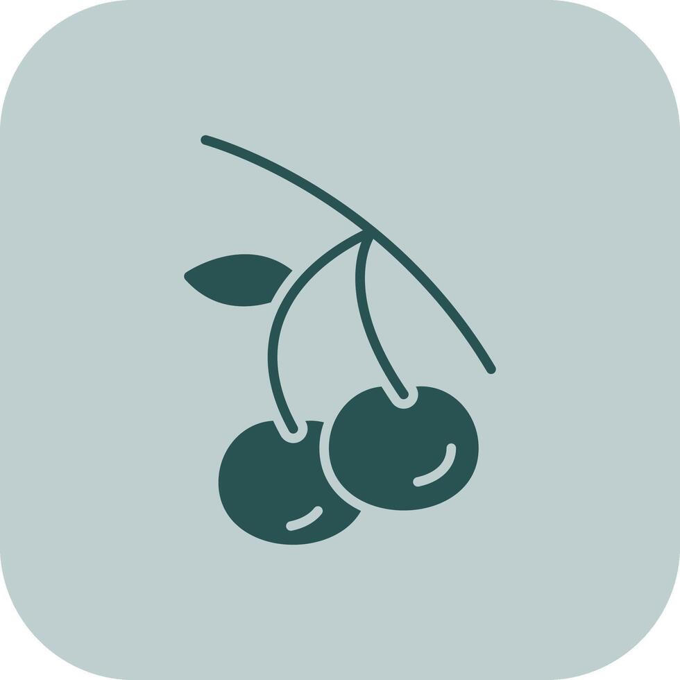 Cherries Glyph Tritone Icon vector