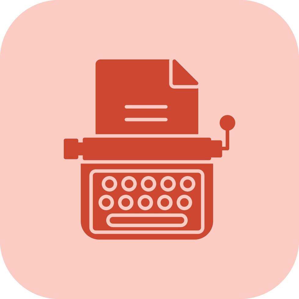 Typewriter Glyph Tritone Icon vector