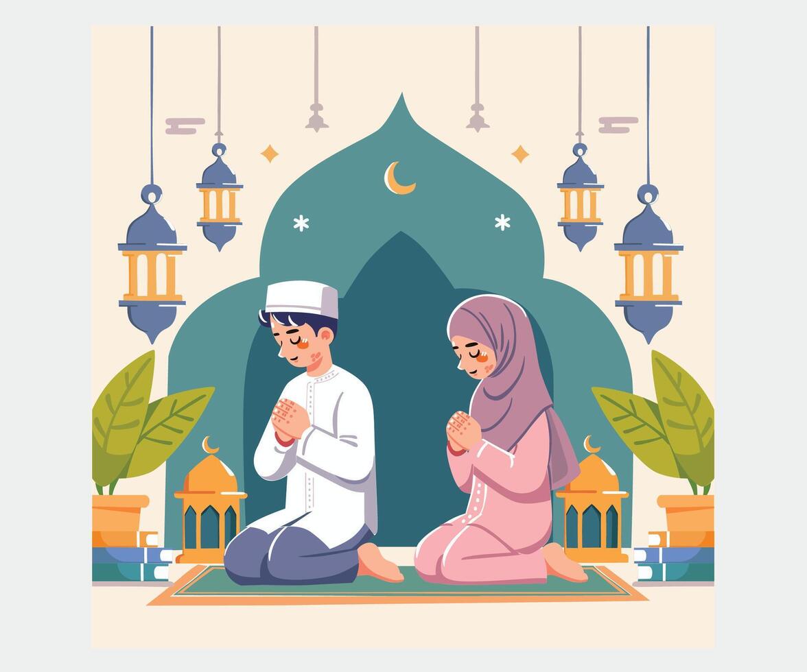 Ramadán kareem Mubarak ilustración vector