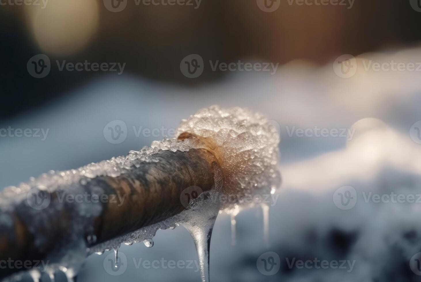 AI generated Frozen water pipe old tube. Generate Ai photo