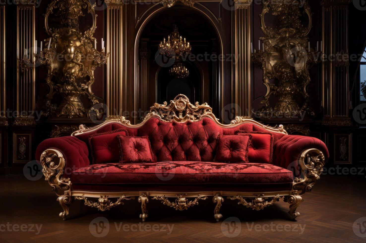 AI generated Sophisticated Luxury room antique. Generate Ai photo