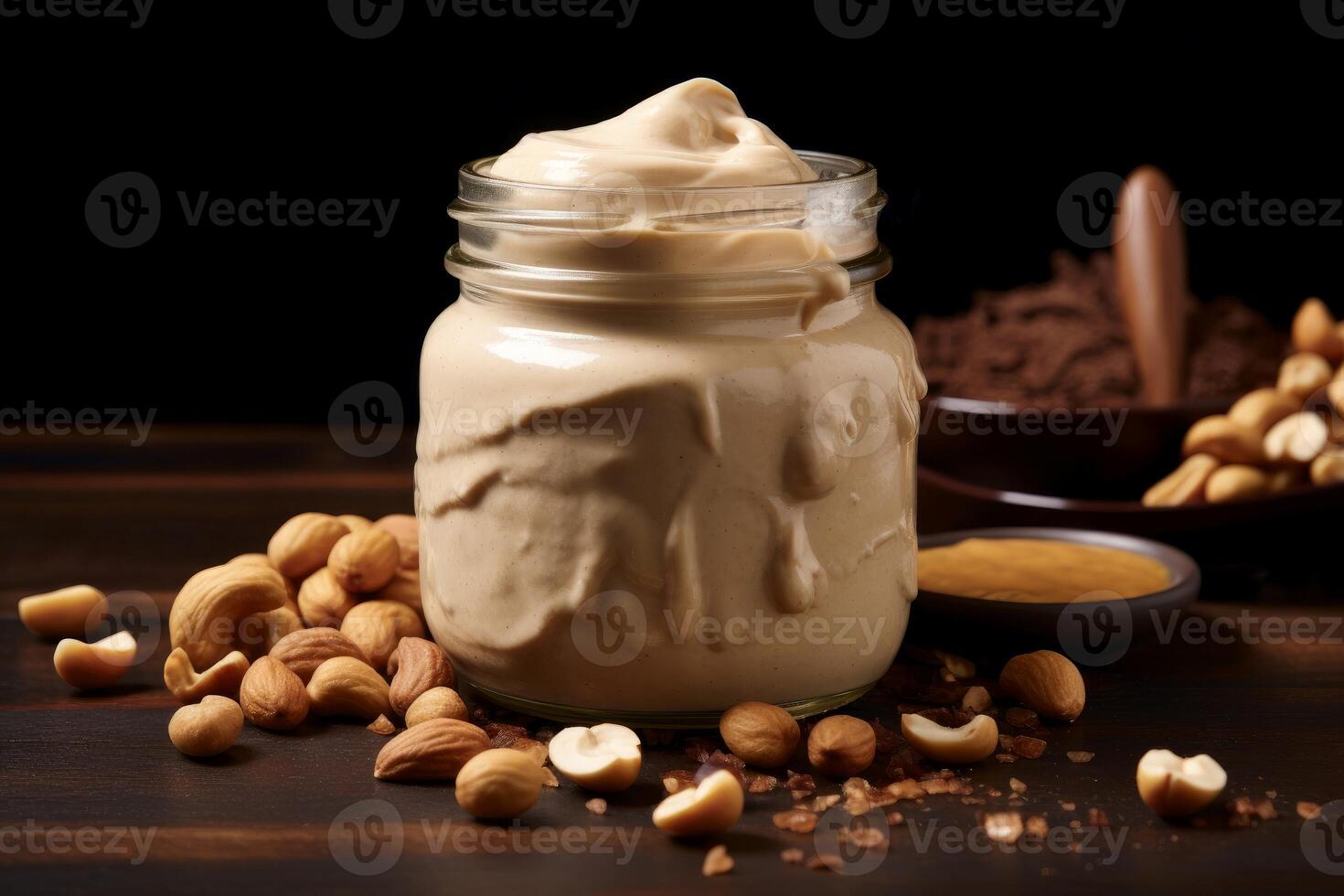 AI generated Healthy Macadamia nut butter. Generate Ai photo
