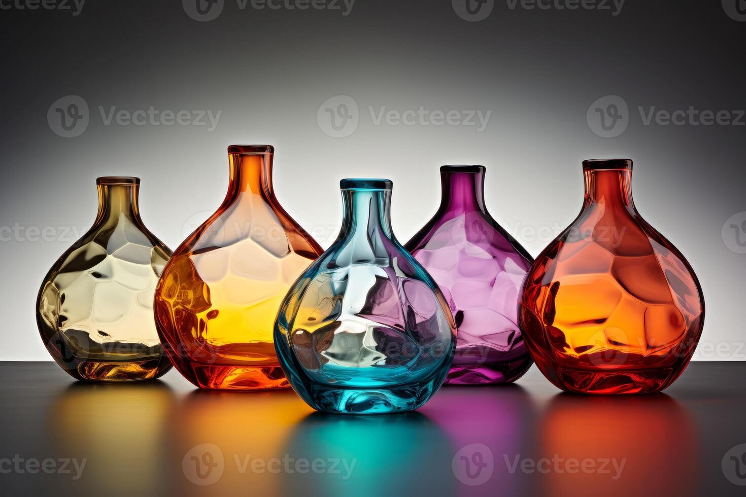 AI generated Bubbly Glasses with colorful liquid splashes. Generate ai photo