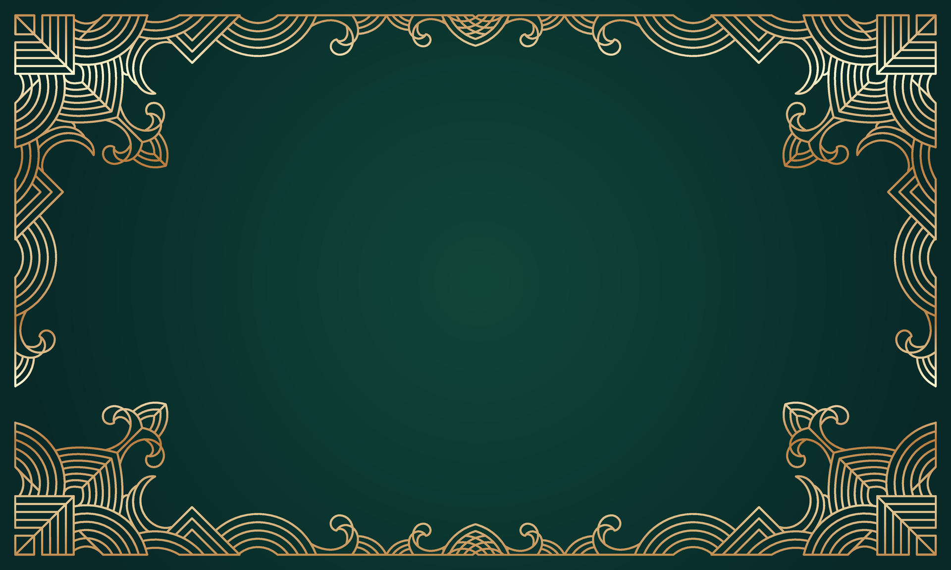 Gold frame art, line art frame, decorative, ornamental frame. Vector