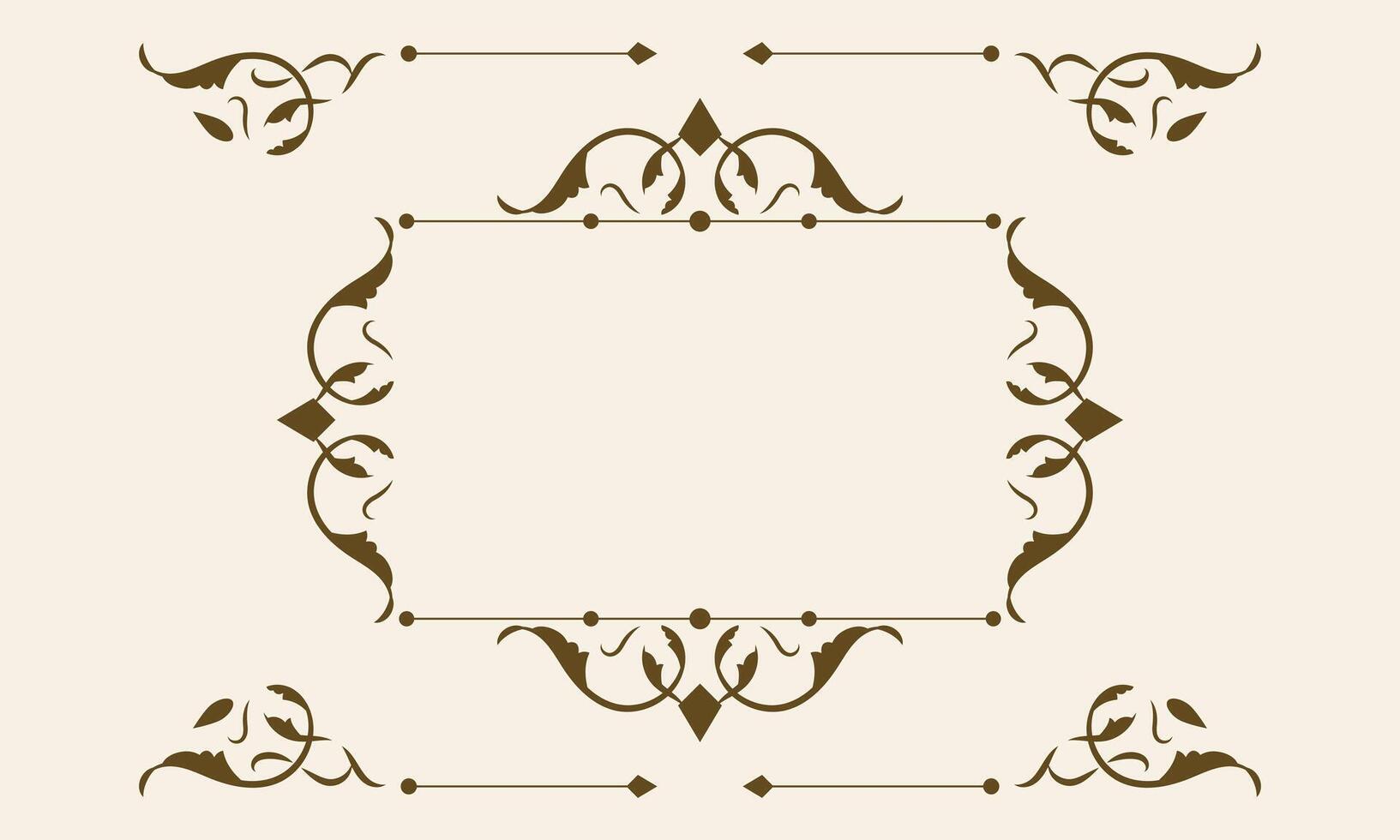 caligráfico decorativo marco rectangular antecedentes con ornamental diseño, Clásico frontera marco. - vector. vector