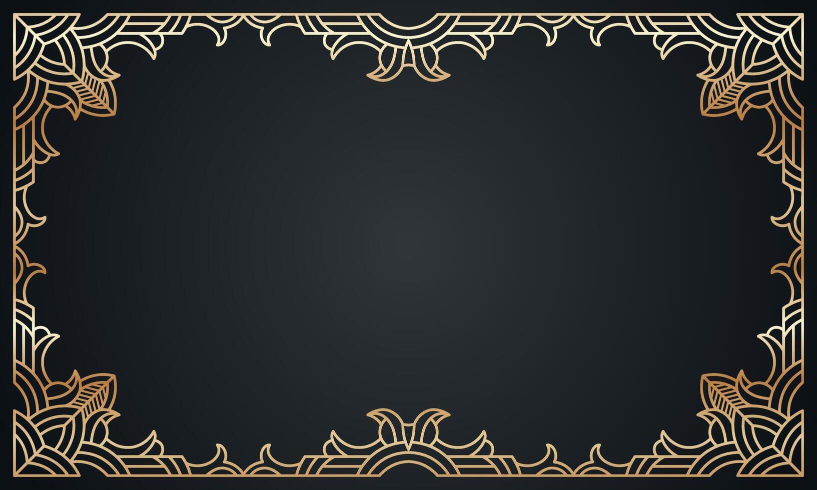 Gold frame art, line art frame, decorative, ornamental frame. - Vector. vector