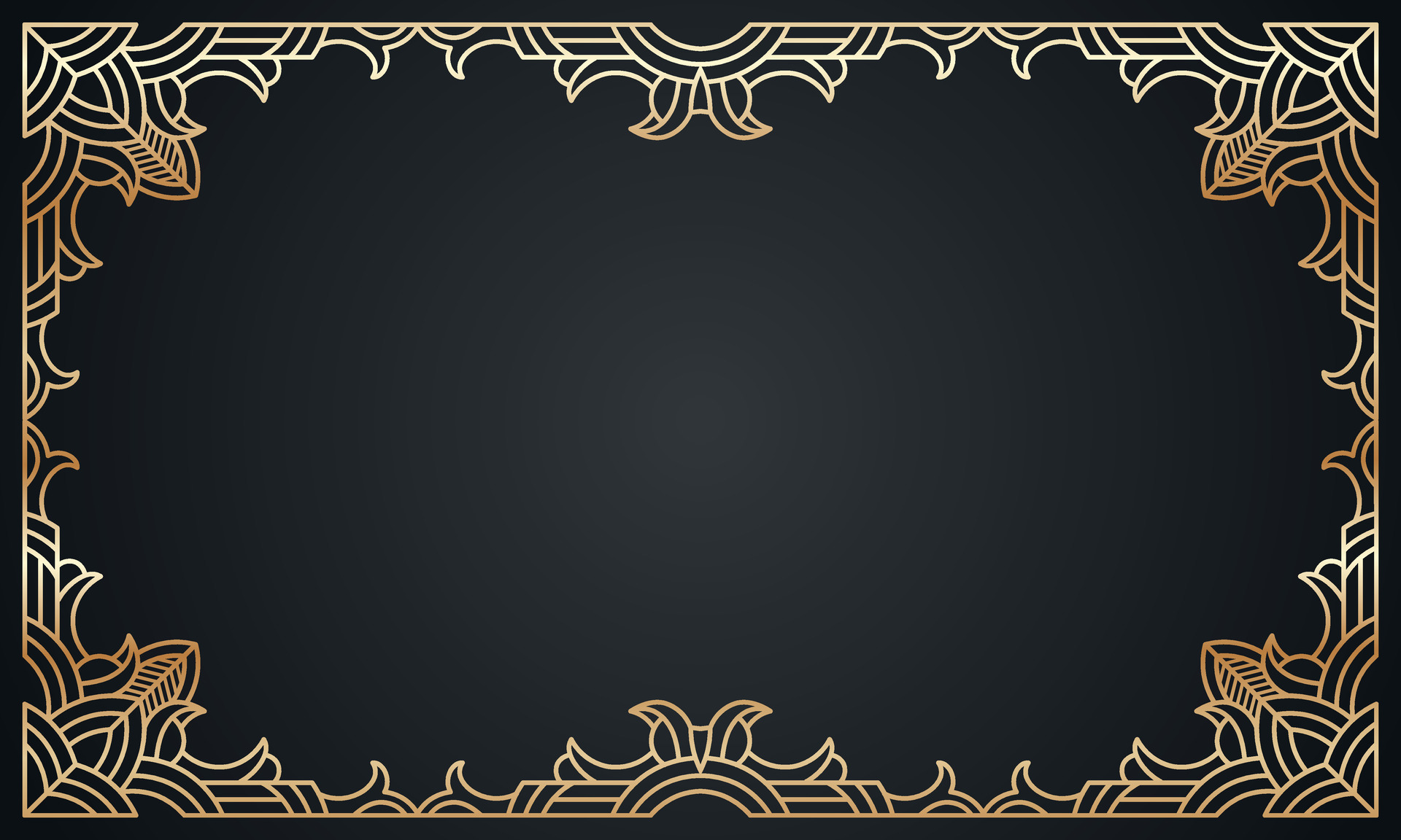 Gold frame art, line art frame, decorative, ornamental frame. Vector