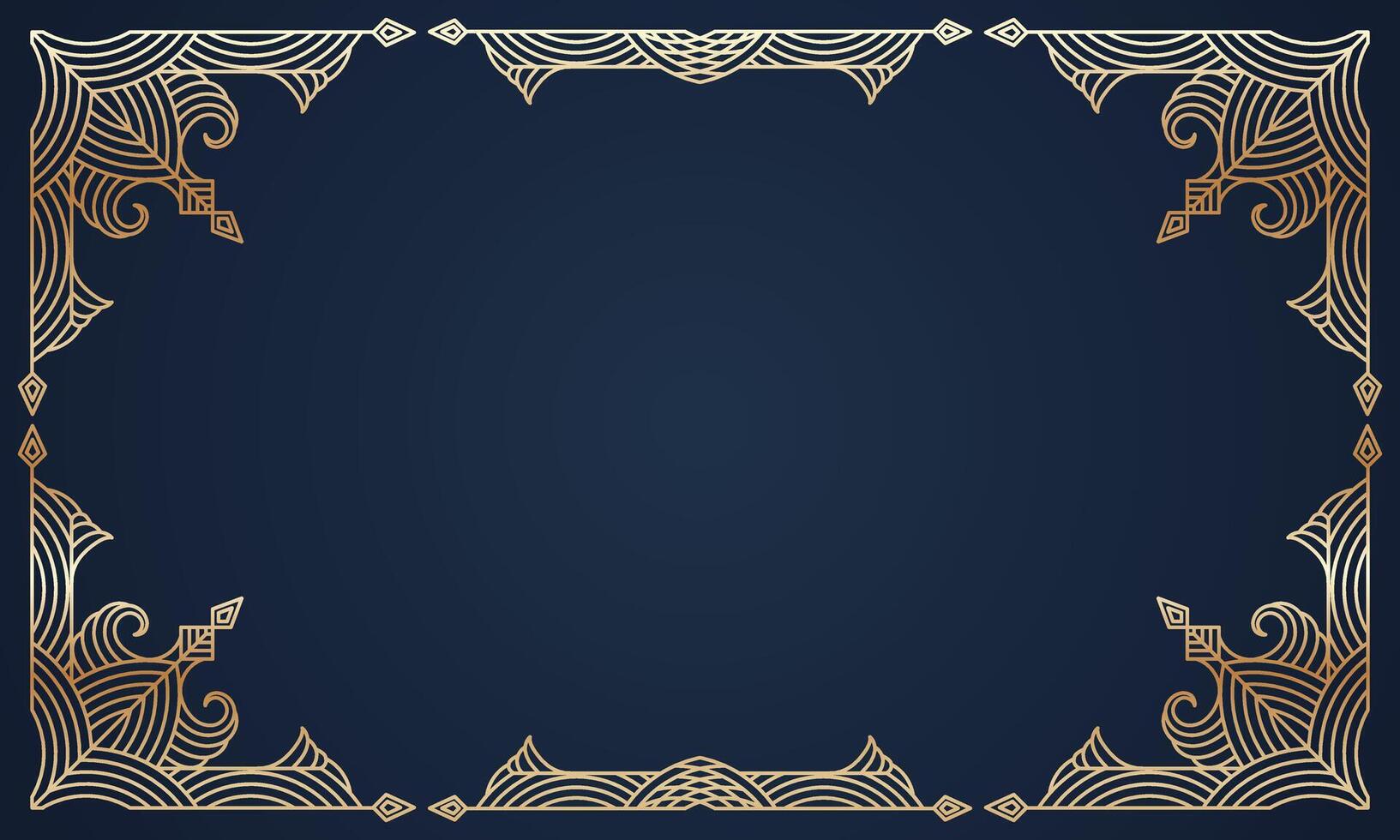 Gold frame art, line art frame, decorative, ornamental frame. - Vector. vector