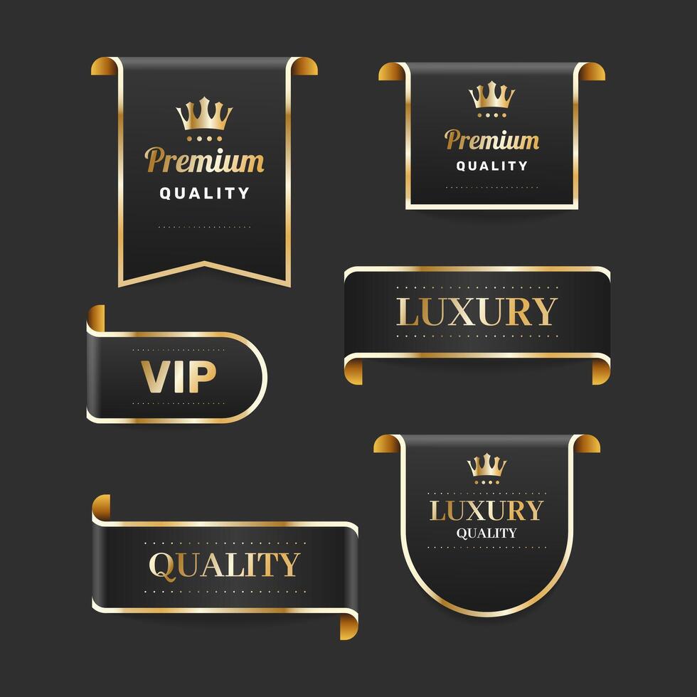 Golden luxury labels and banners. - Victor. vector