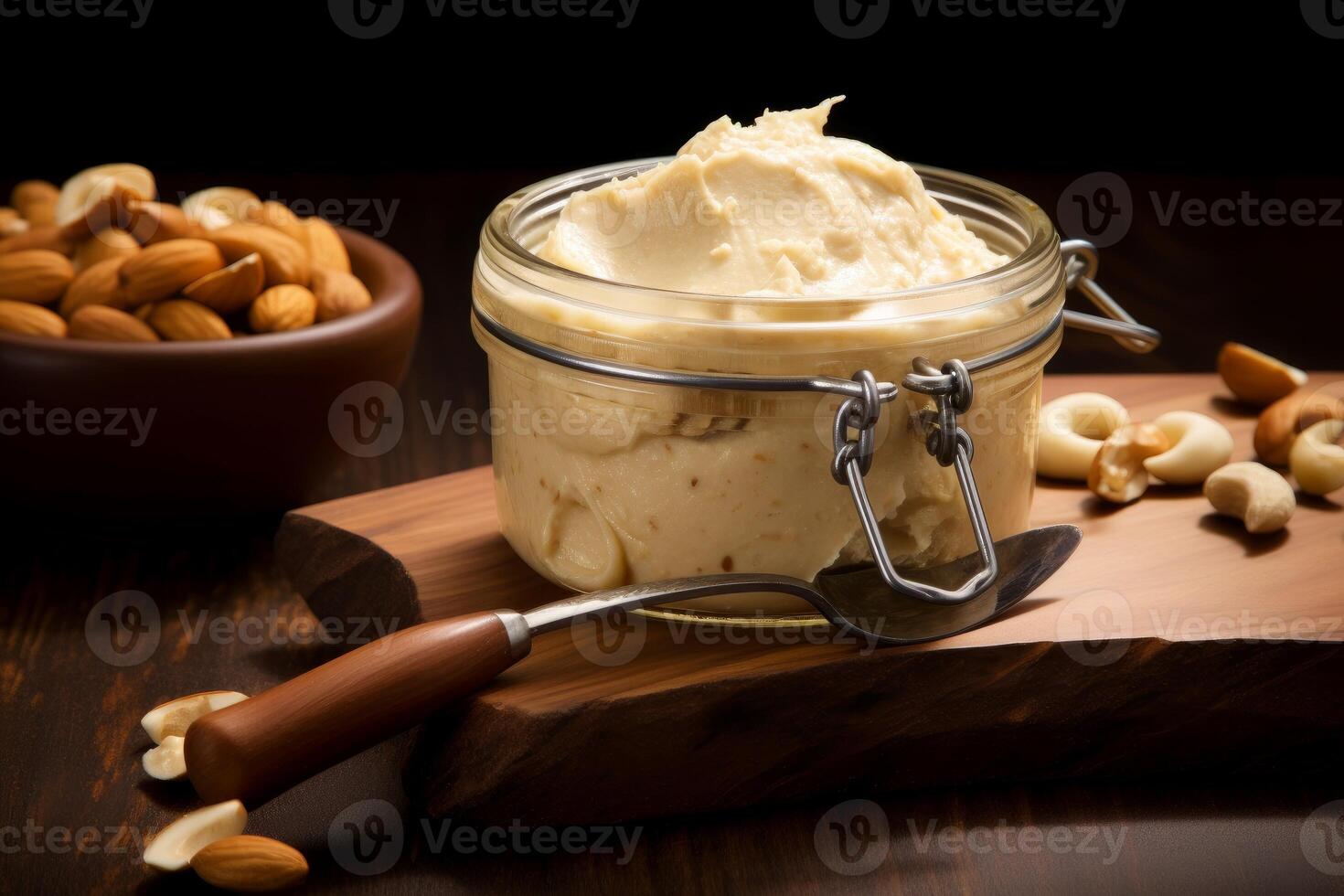AI generated Smooth Macadamia nut butter. Generate Ai photo