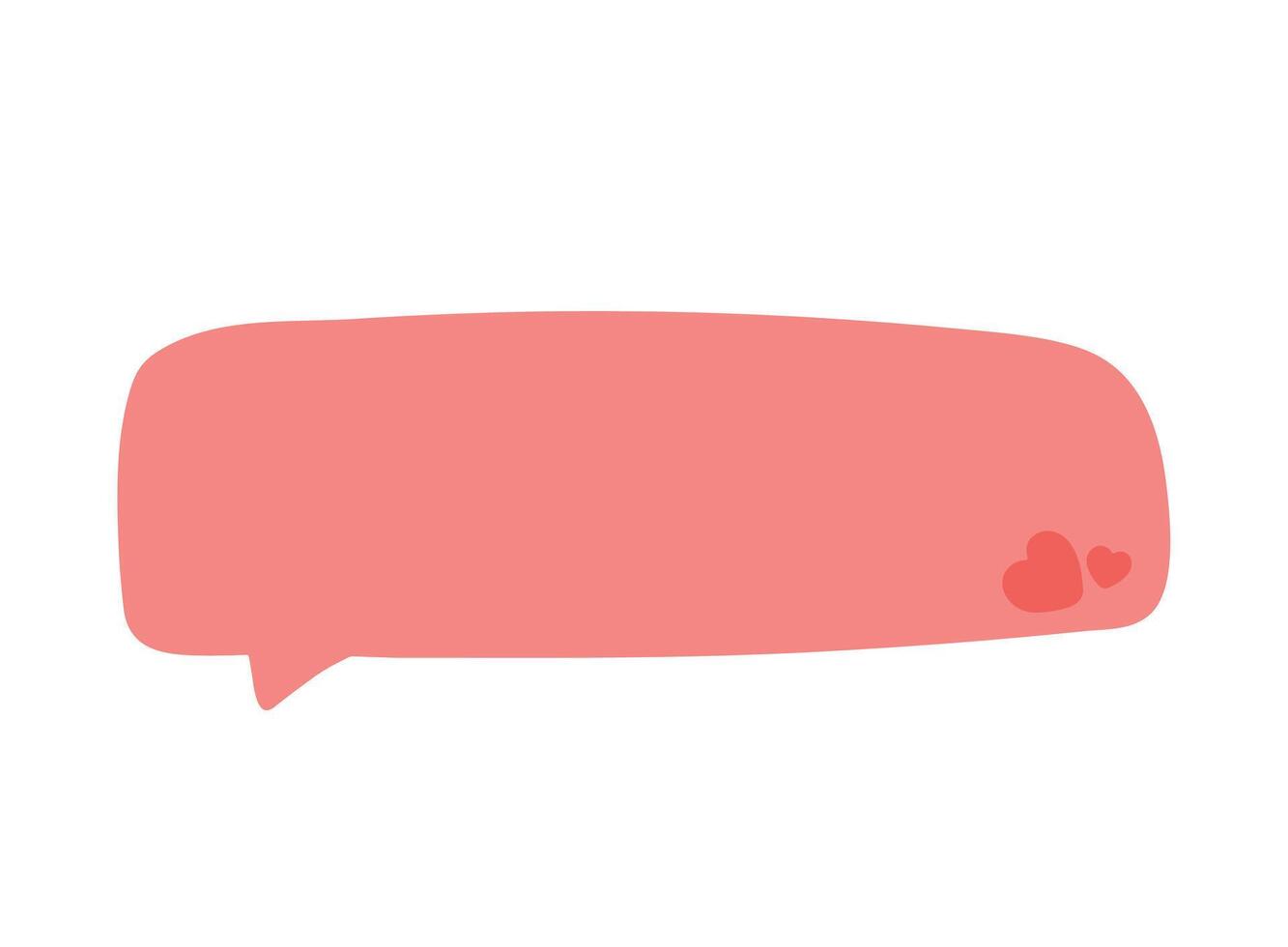 Cute Pink Speech Bubble Talk for Messages and Note in Doodle Vector Illustration