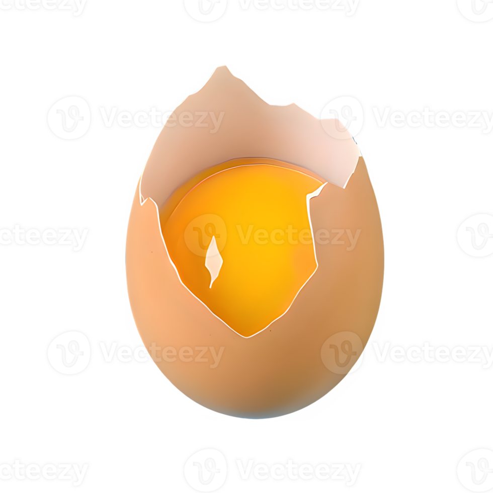 AI generated Chicken egg , broken egg isolated on transparent background png