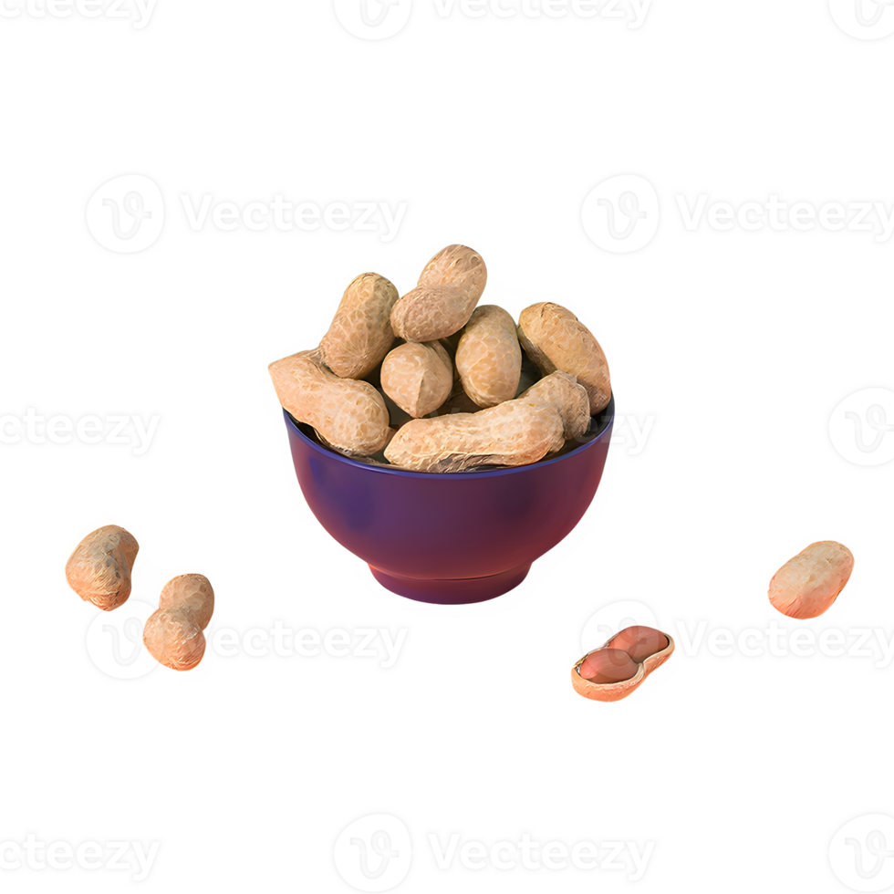 AI generated Peanuts isolated on transparent background png