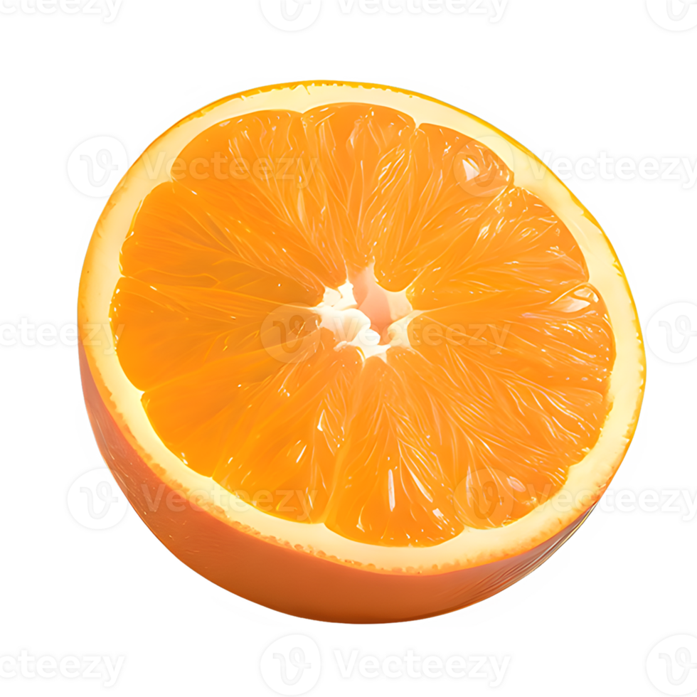 AI generated Sliced orange isolated on transparent background png