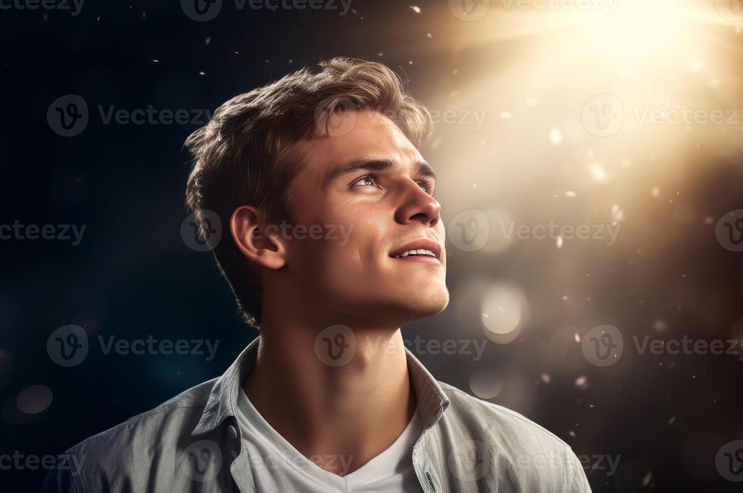 AI generated Charming Male character with light background. Generate ai photo