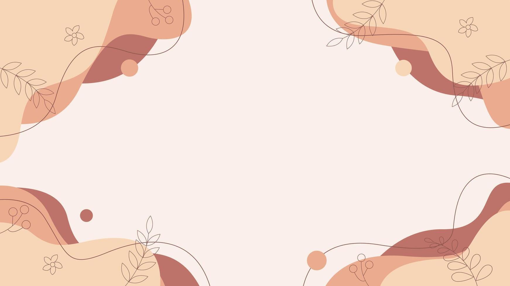 Abstract brown pastel background with floral organic shapes. Vector Illustration for presentations, covers, banners, posters, templates, and others
