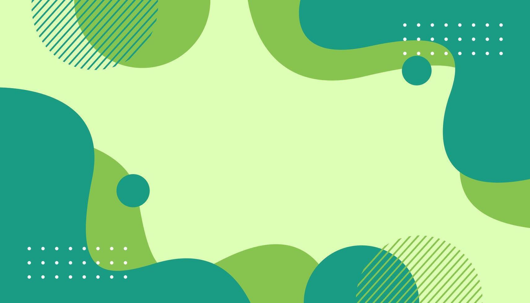 Abstract green geometric background with fluid wavy shapes. Vector Illustration for wallpapers, presentations, covers, banners, posters, templates, and others