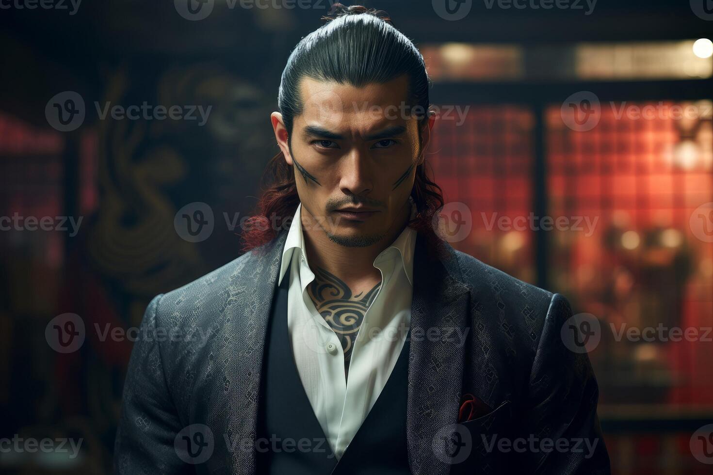 AI generated Formidable Yakuza guy. Generate Ai photo