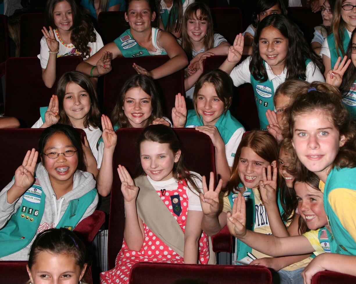 Abigail Breslin after her induction into the Girl Scouts of the USA with her fellow Girl Scouts Zanuck Theater 20th Century Fox Lot Century City, CA   March 26, 2008 photo
