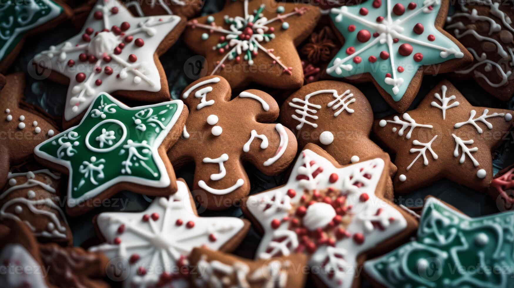 AI generated Christmas gingerbread. Neural network AI generated photo