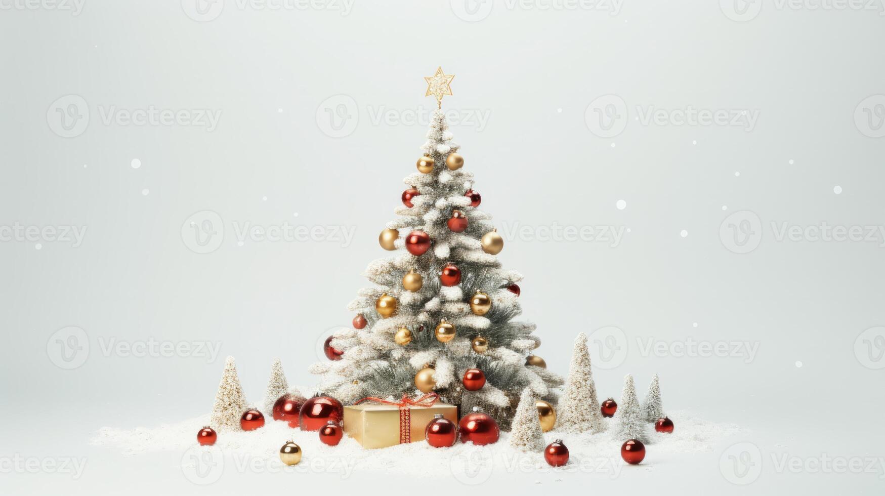 AI generated Beautiful christmas tree isolated on a white background. Neural network AI generated photo