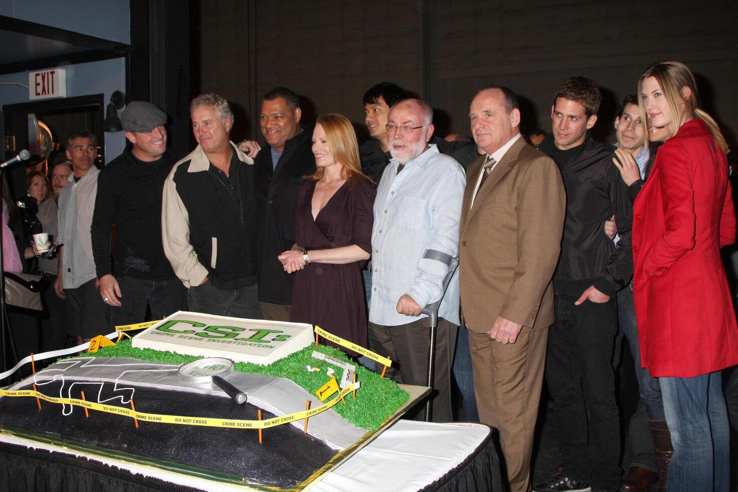 the Cast of CSI  including Lawrence Fishburne, William Petersen, and Marg Helgenberger photo