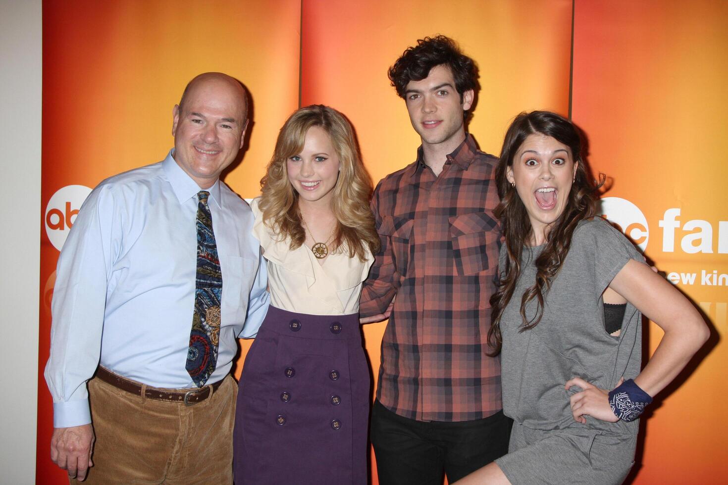 Larry Miller Meaghan Martin Ethan Peck and Lindsey Shaw of 10 Things I Hate About You at the Disney  ABC Television Group Summer Press Junket at the ABC offices in Burbank CA  on May 29 2009 photo