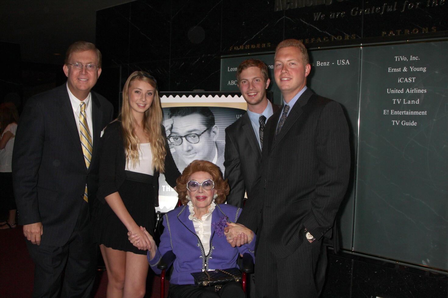 Bill Allen, Jayne Meadows,  family  at the USPS Stamp Unveiling of Stamps honoring  Early Television Memeoris at the TV Academy in No Hollywood, CA  on August 11,  2009   2009 photo