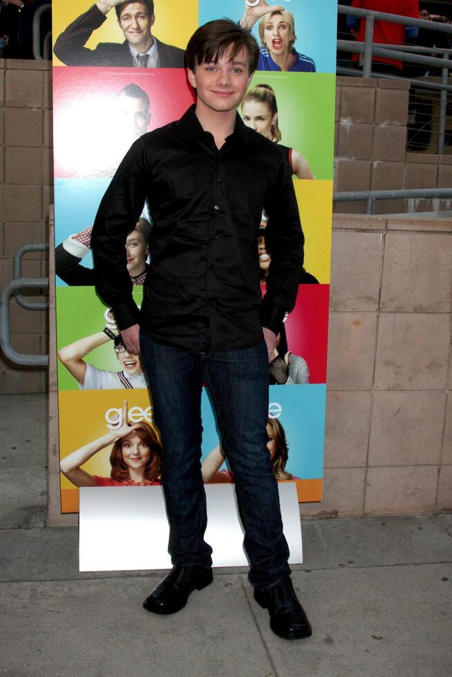 Chris Colfer arriving at the Glee Premiere Event at the Santa Monica High School in Santa Monica , CA  on May 11, 2009 photo