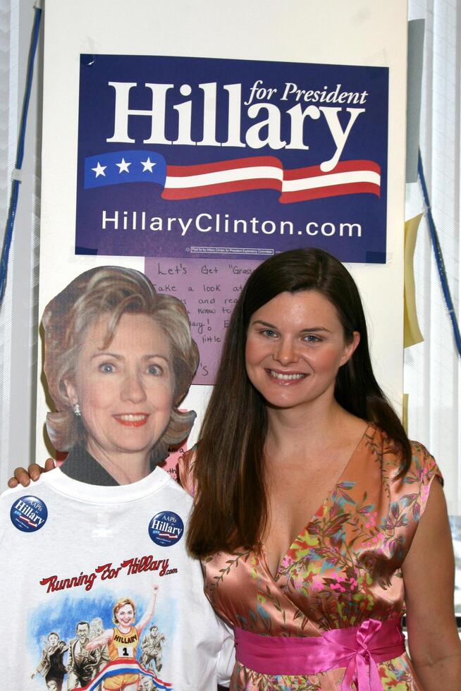 Hillary Clinton Standee  Heather Tom continues to work in her spare time for the Clinton Campaign Hillary Clinton Presidential Campaign LA Headquarters Century City, CA April 24, 2008 photo