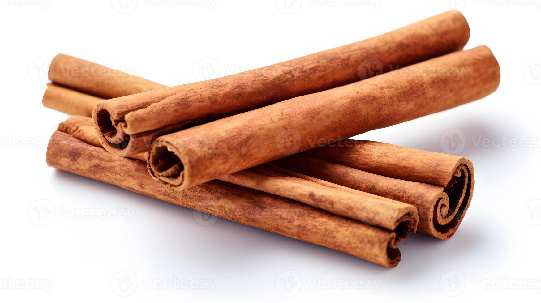 AI generated Cinnamon sticks isolated on white background. Neural network AI generated photo