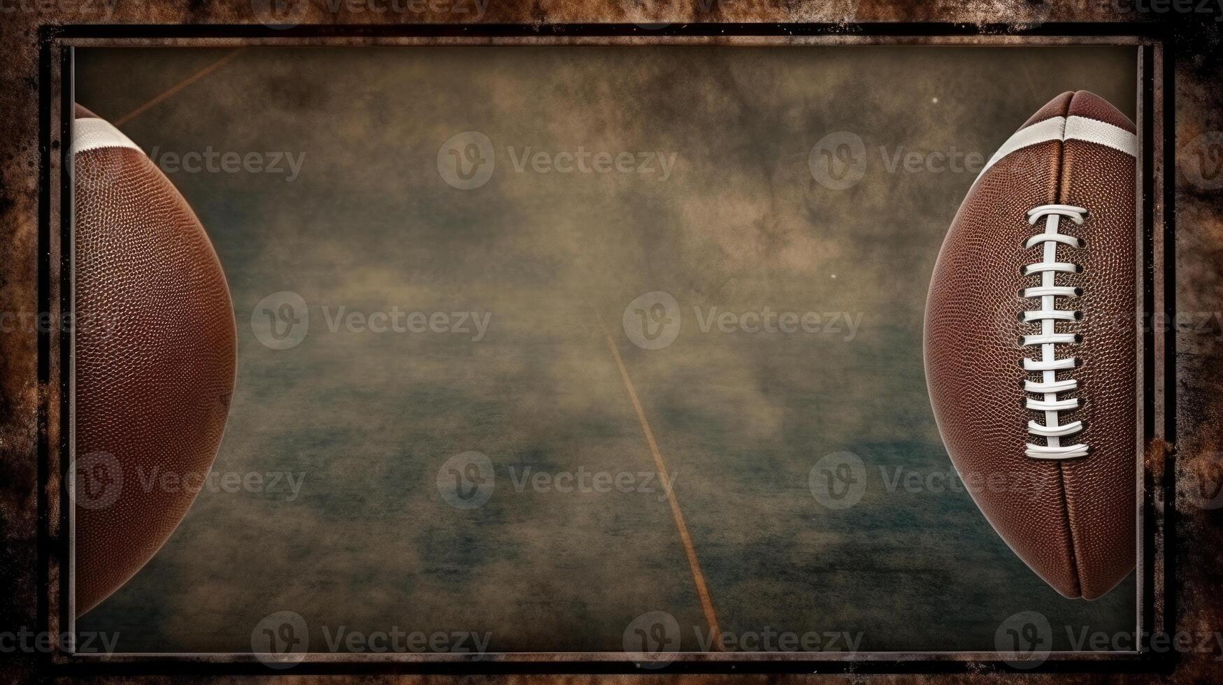 AI generated Mockup with American football ball on wooden background. Neural network AI generated photo