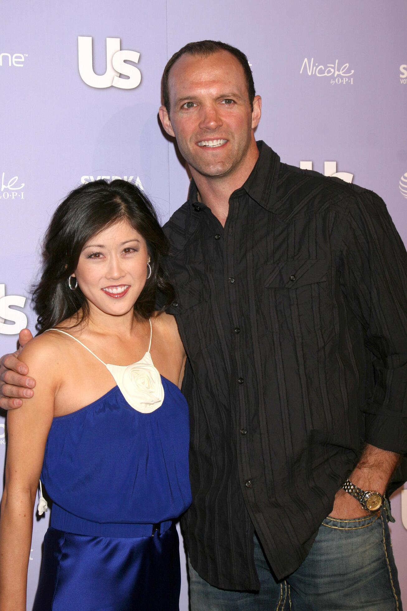 Kristi Yamaguchi Husband Bret Hedican arriving at the Us Hot Hollywood