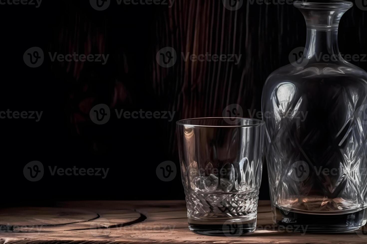 AI generated bottle of vodka on black background. Neural network AI generated photo