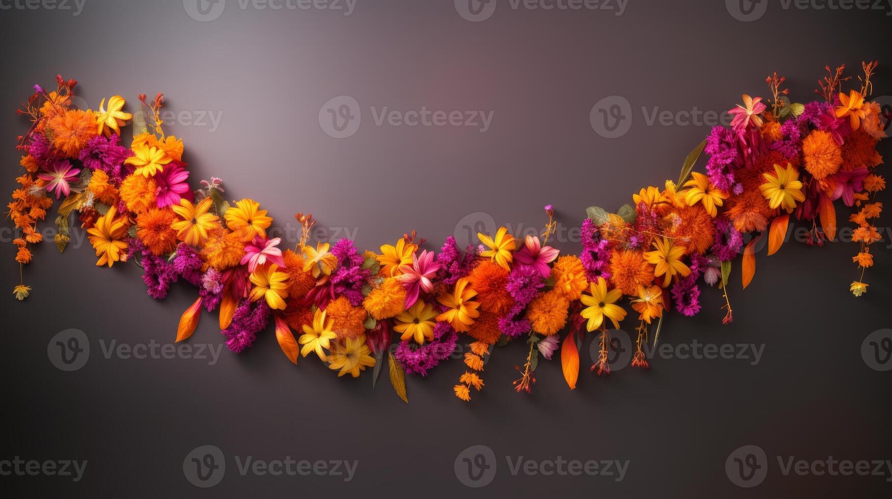 AI generated Flower garland for Diwali. Neural network AI generated photo
